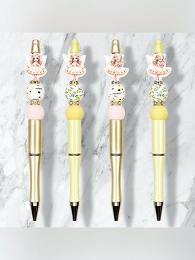 Fairy Gold & Yellow Beaded Ballpoint Pens 🧚🏻Pick One🧚🏻